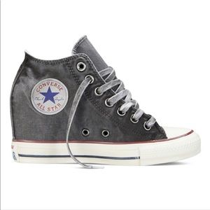Converse Chuck Taylor All Star Lux Mid Hidden Wedge Sneaker Distressed Gray Sz 9